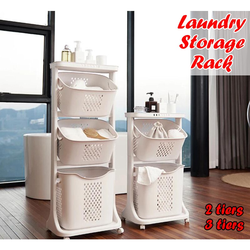 2/3 tier Laundry basket/clothes Rack Shopee Singapore