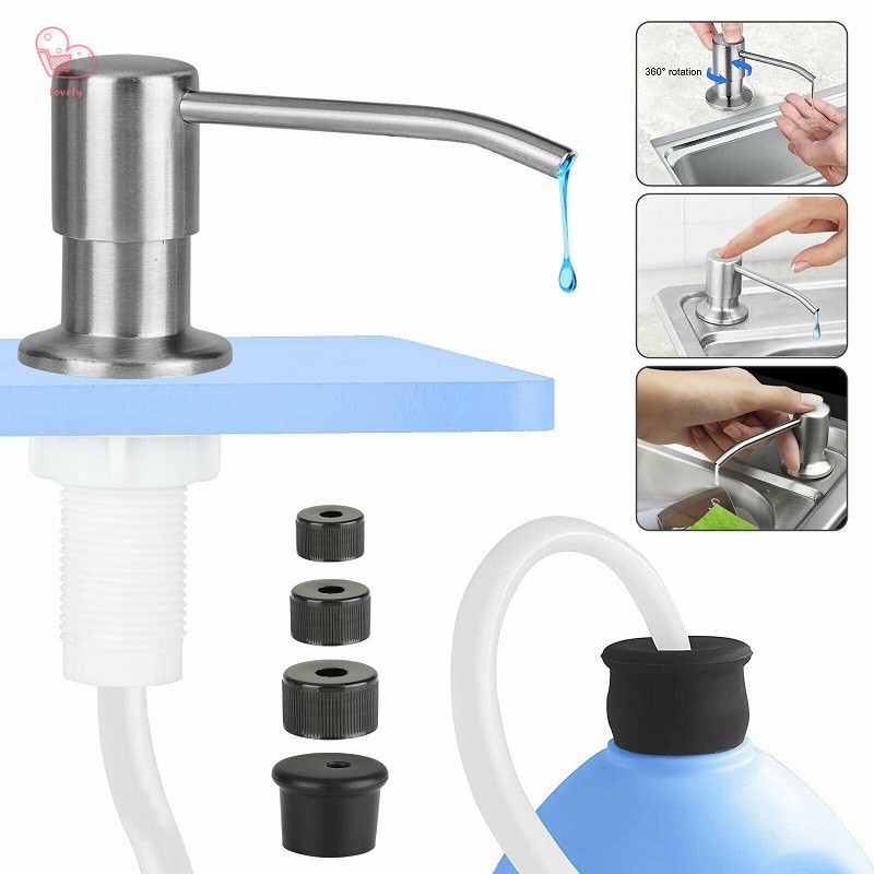 Stainless Steel Sink Soap Dispenser Extension Tube Kit for Kitchen Sink