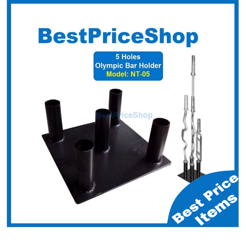 BPS 5 Holes Olympic Barbell Bar Holder Barbells Ez Curl Bars Rack Weigh Lifting Workout 5cm hole