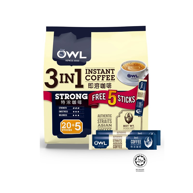 Owl 3 In 1 Strong Instant Coffee, 25 x 20g Shopee Singapore