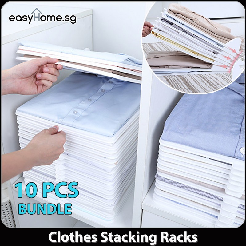 Easyhome.sg Clothes Stacking Racks (Bundle of 10pcs) / Storage Shelves