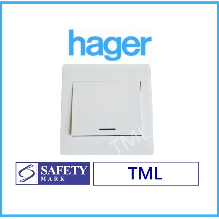 Hager Water Heater Double Pole DP Single Switch 20A with Neon 1Gang 1Way 2Way 1G1W 1G2W Shopee