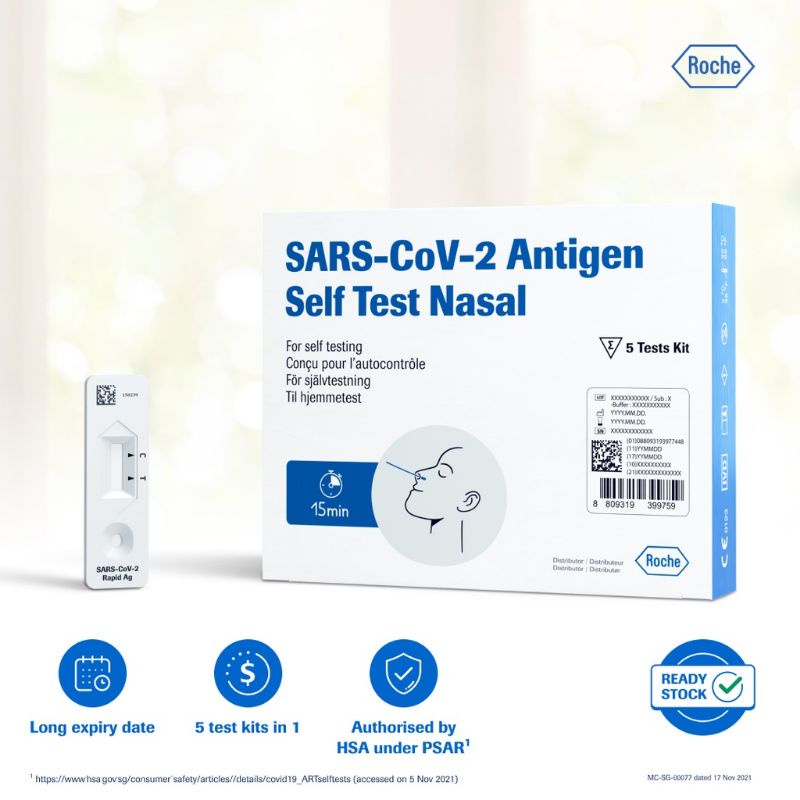 Roche SARS COV2 COVID19 Antigen Rapid Self Test (ART Test) Kit, 5s Shopee Singapore