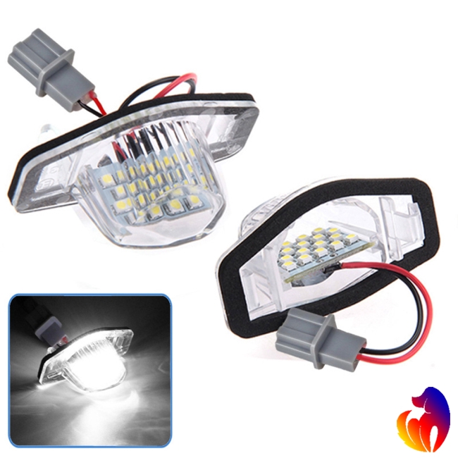 2Pcs/Set 18 LED Lamp Number License Plate Light for Honda Fit jazz