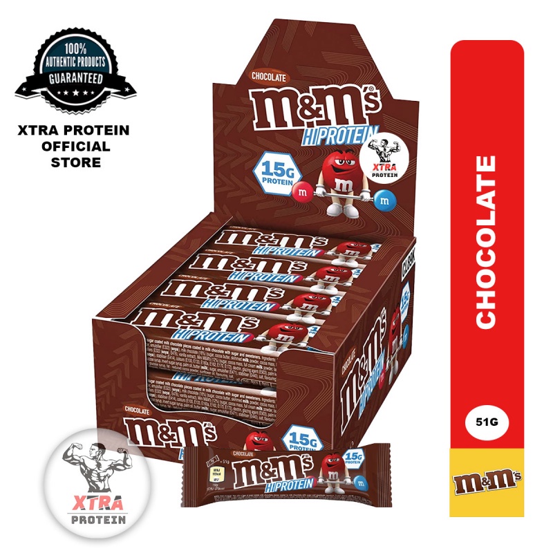 M&M HiProtein Bars Chocolate (51g) 12 Pack Shopee Singapore