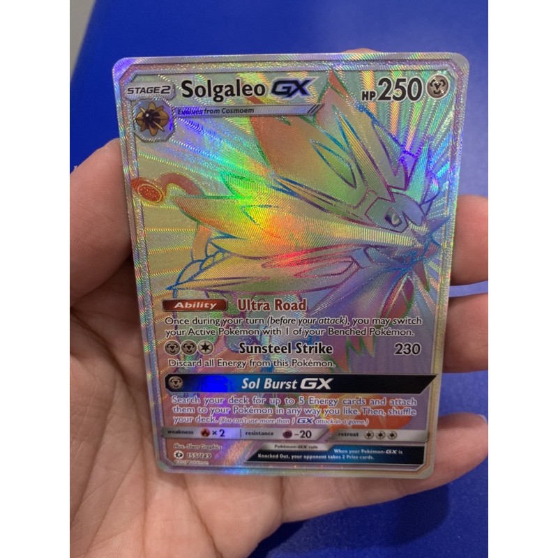 Pokemon Tcg Solgaleo Gx Rainbow rare 155/149 Shopee Singapore