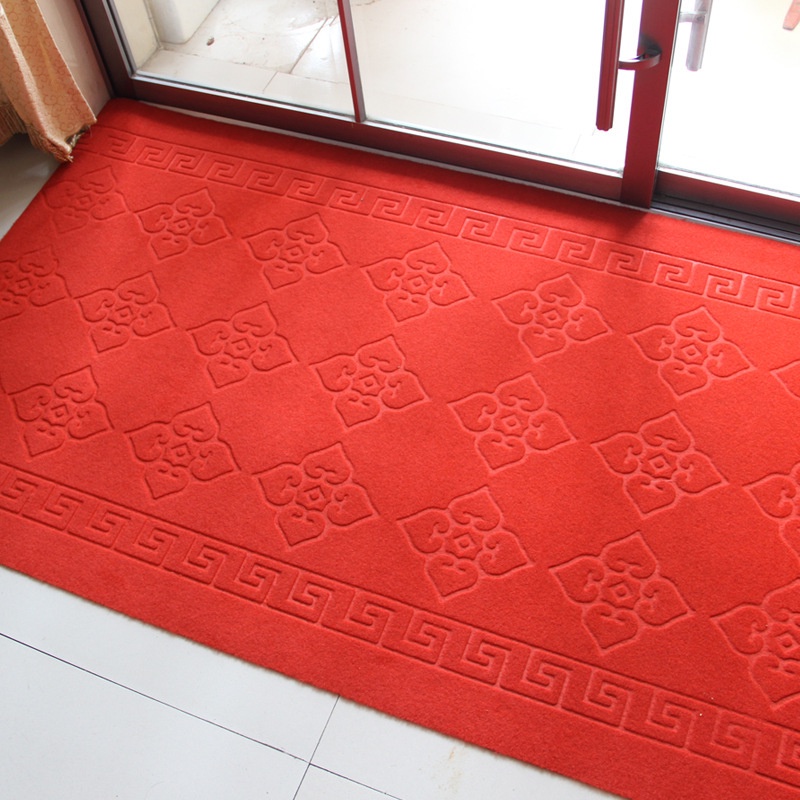 Brushed Embossed Roll Material Hotel Corridor Aisle PVC Red