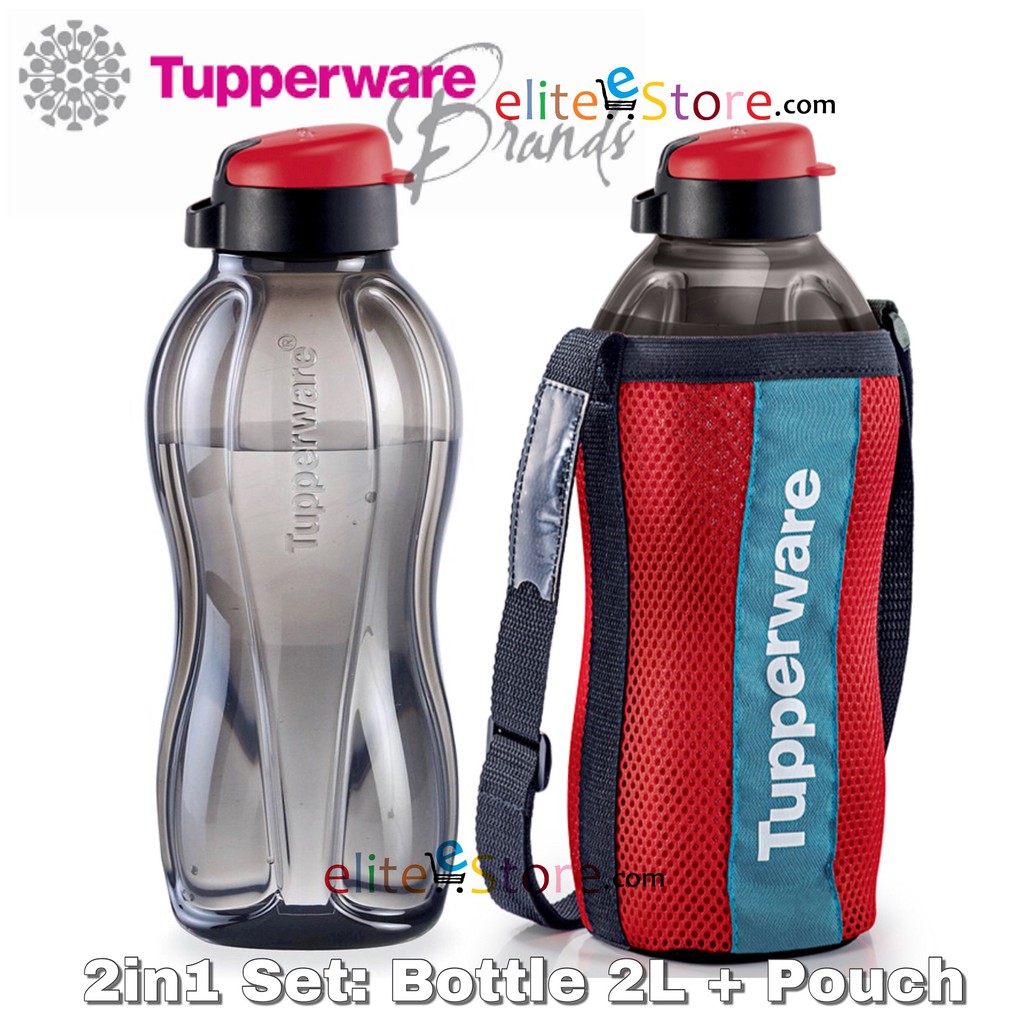 Tupperware Eco Water Bottle 2in1 Set 2L / 2000ML [Flip Top BLACK] x1pc