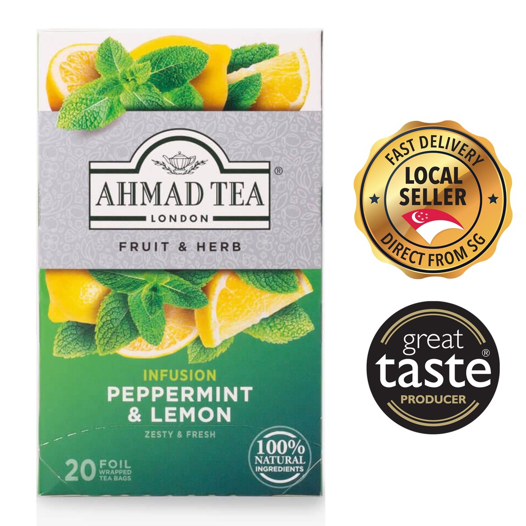 Ahmad Tea 100Percent Natural Peppermint & Lemon Infusion 20s Shopee Singapore