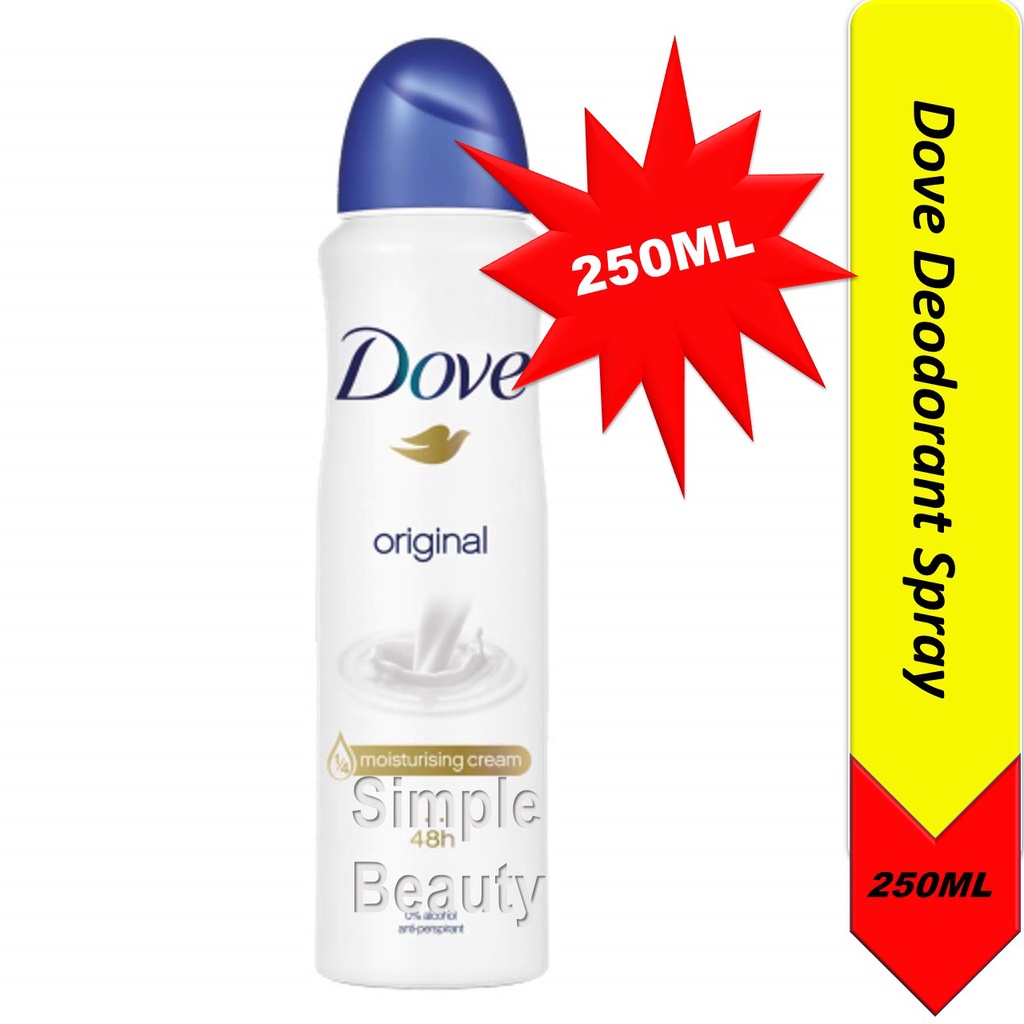 Dove Original Deodorant Spray, 250ml Shopee Singapore