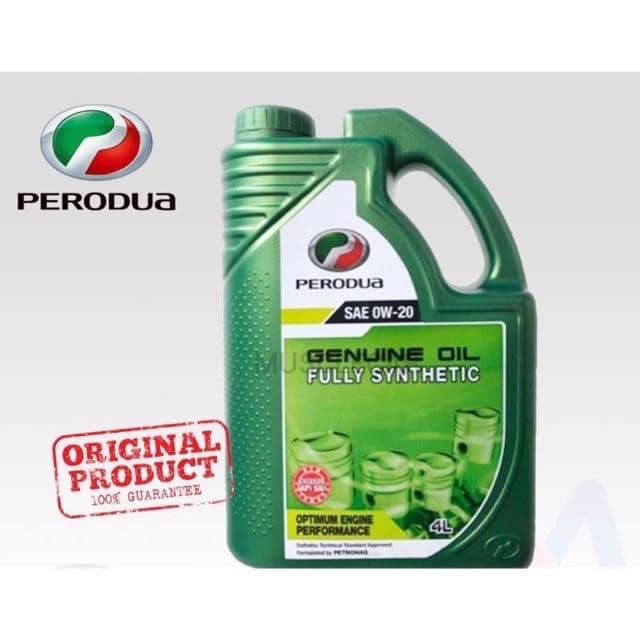 72003401Green Perodua SAE 0W20 fully synthetic engine oil (4 liter