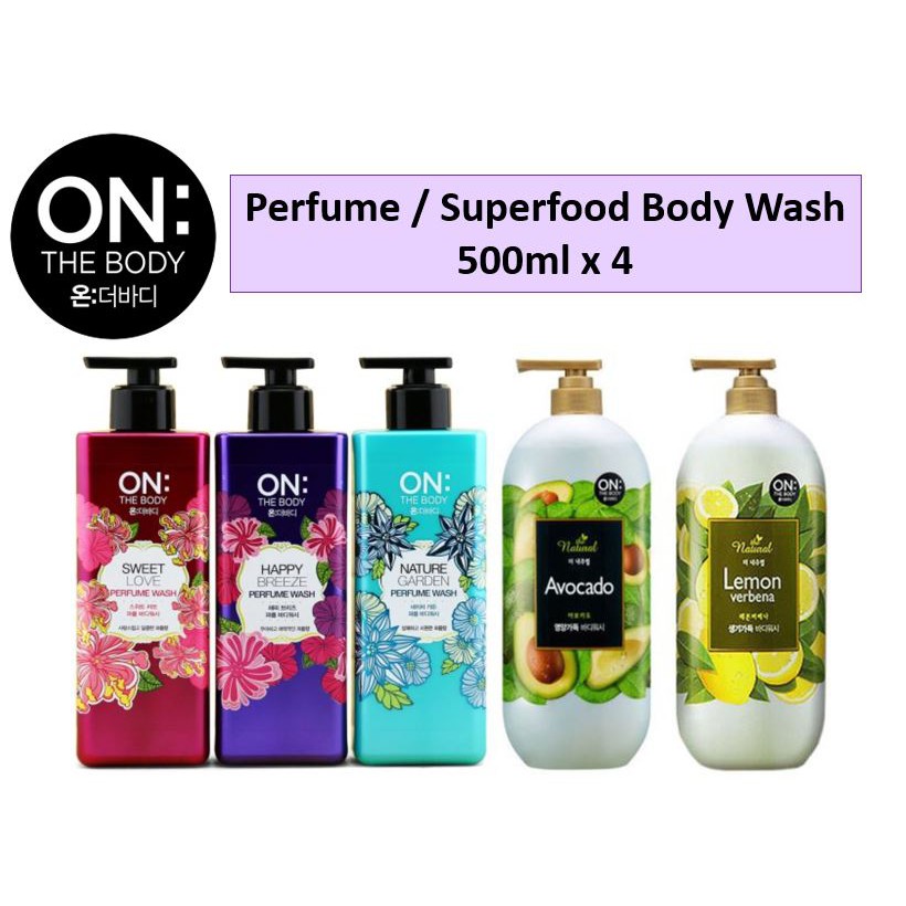 LG On The Body Perfume/Superfood Body Wash 500ml x 4 Shopee Singapore