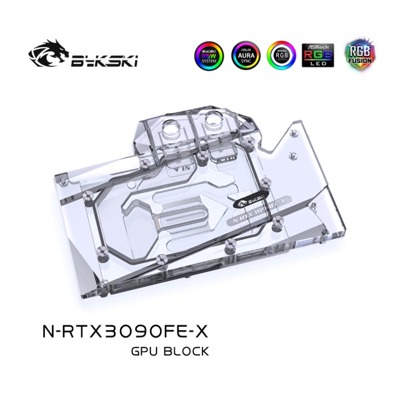 Bykski NRTX3090FEX GPU Water Block for RTX 3080/3090 Founders Edition