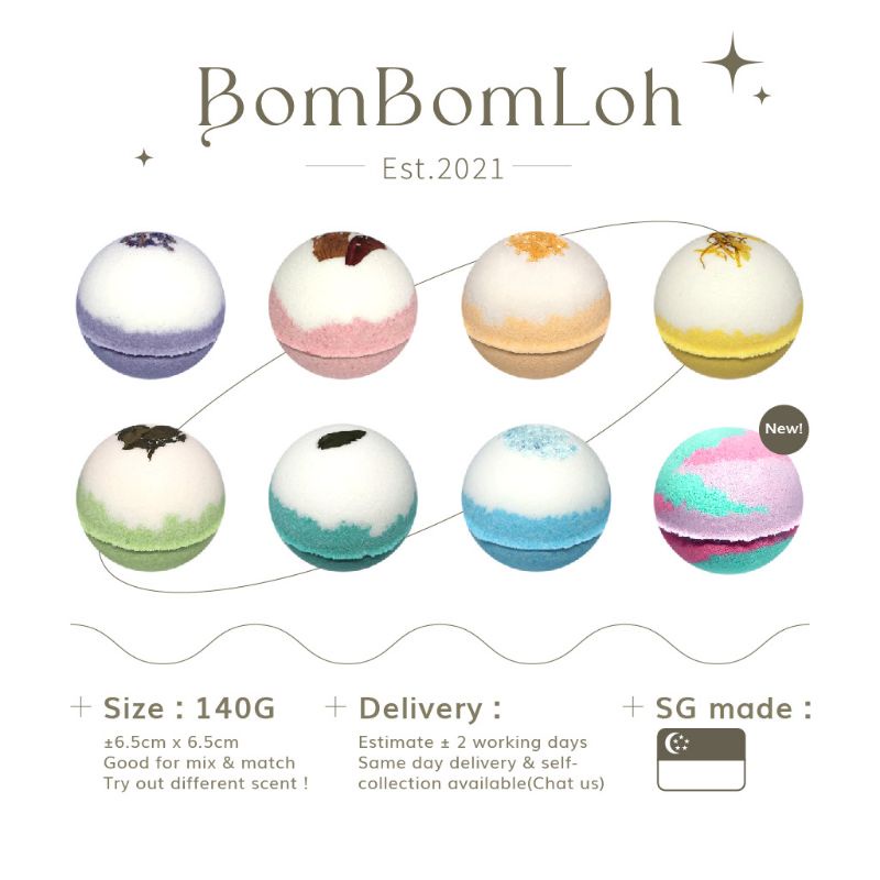 [SG] Bath Bombs 140g Large , Ready Stock, Relaxing, Fun, Fizzy, Bubbly, Made in SG Shopee