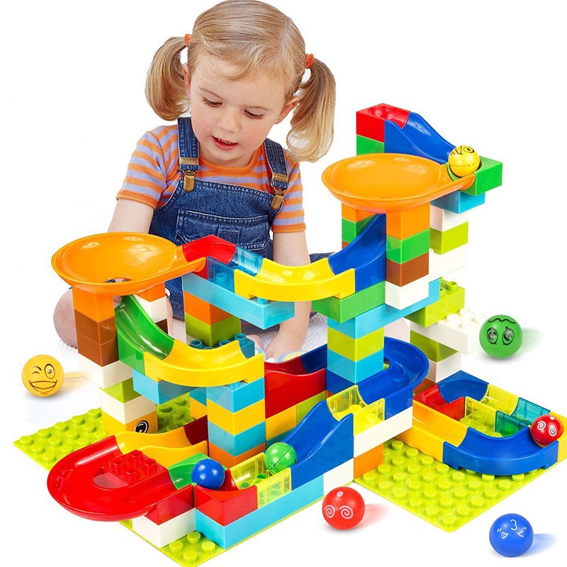 104208PCS Big Size Marble Race Run Building Block Compatible big