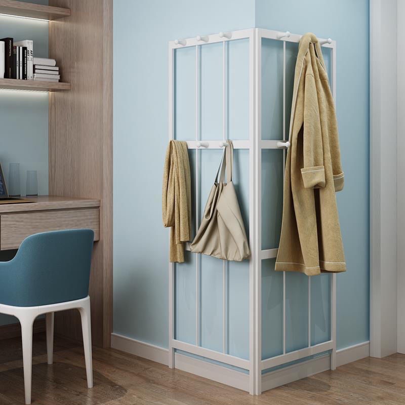 Solid wood corner hanging clothes rack floor type bedroom living room