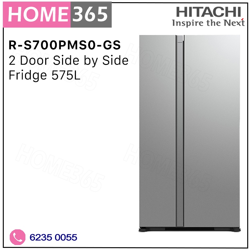 Hitachi 2 Door Side by Side Fridge 595L RS700PMS0 Shopee Singapore