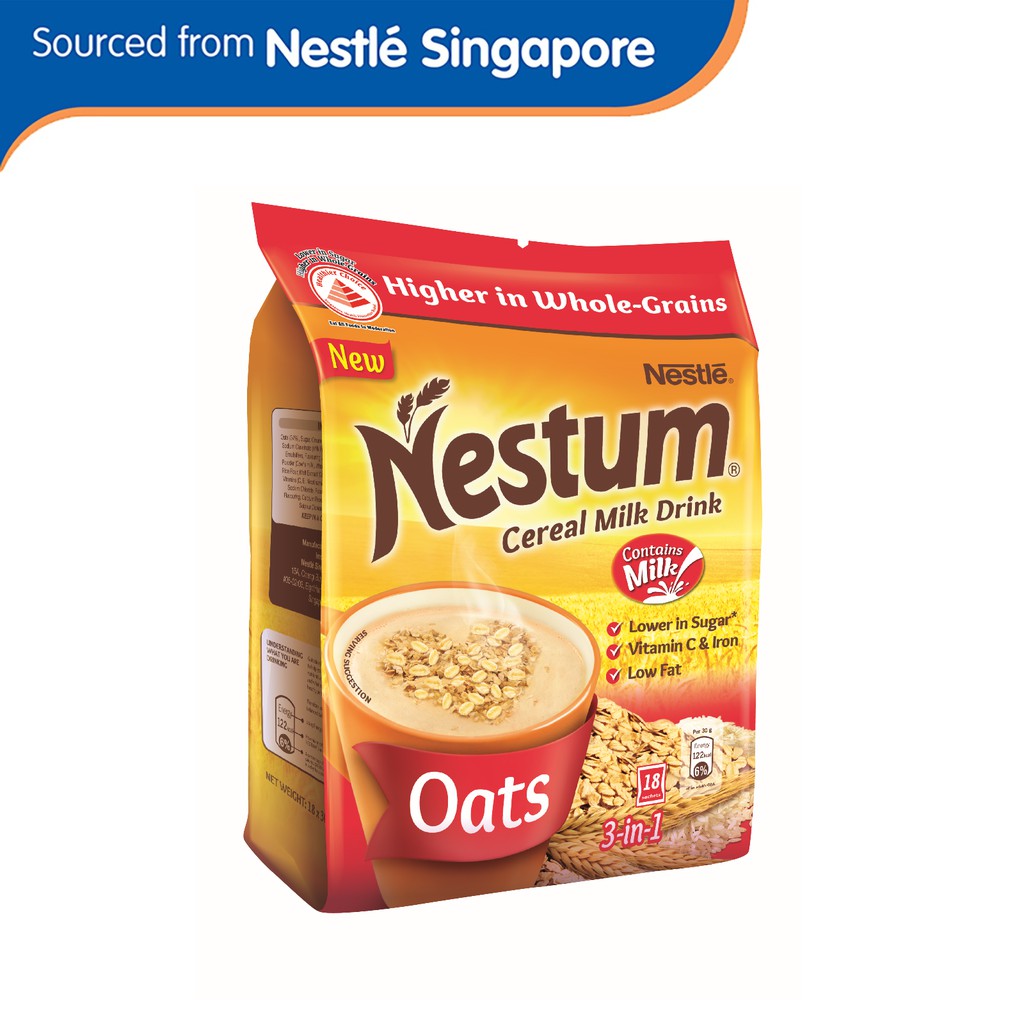 Nestum 3in1 Cereal Drink Oats Low Sugar and Fat (18 x 30g) Shopee
