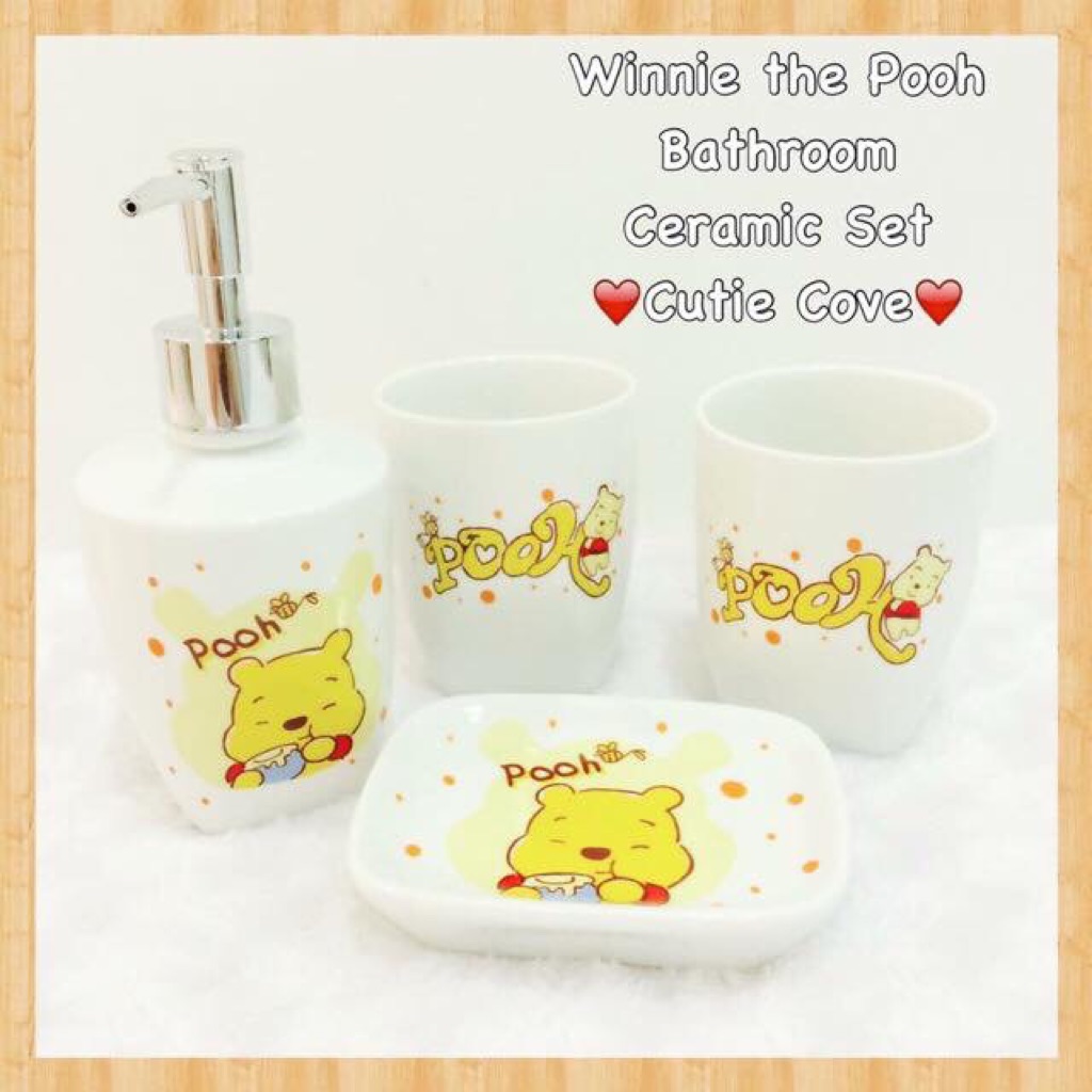 Winnie The Pooh Ceramic Soap Dispenser Set shopping