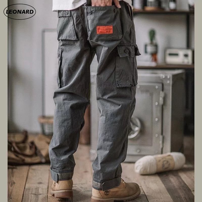 Highend Retro Cargo Pants Men Big Size Slim Fit Long Pants Multi