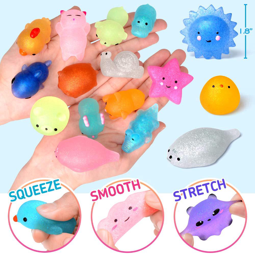 mochi Squishy Toys Glitter Mini Squishies Stress Relief Toys Kawaii Cat