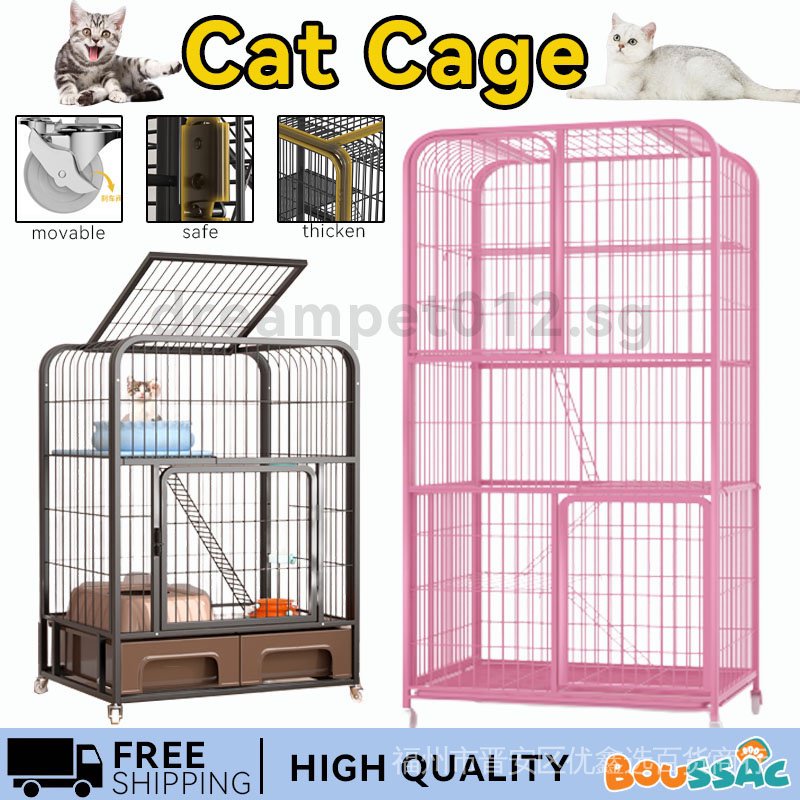 Cat Big Cage Luxury 2/3/4/5 Level Big Cat Cage Black / Pink / Green