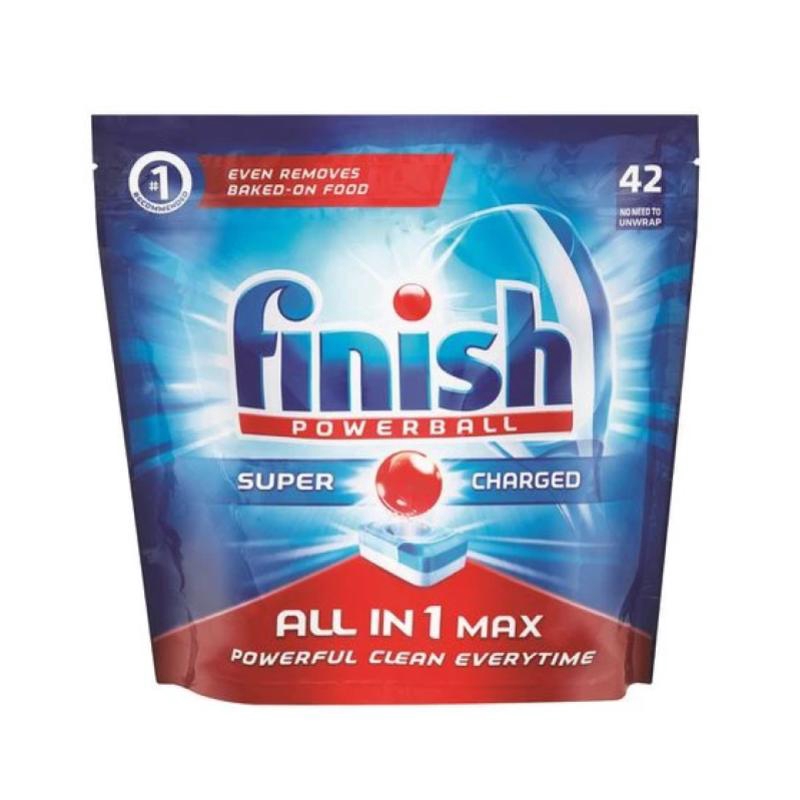 Finish All In One Max Super Charged PowerBall Dishwasher Tablets 42