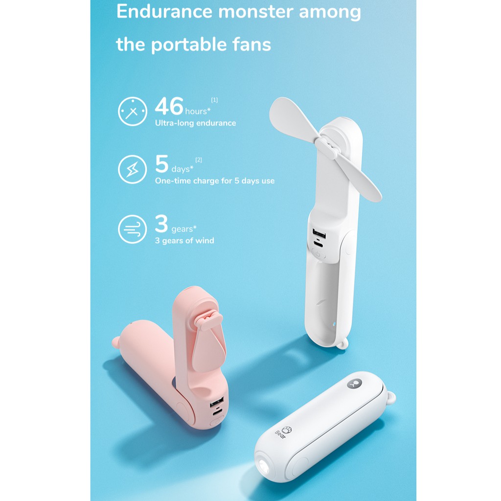 (Singapore Ready Stock) F8X Mini Bear Fan 3 in 1 portable fan Handhold