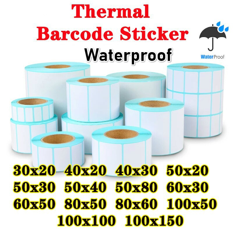Thermal Printer Sticker Paper Waterproof Label Sticker Barcode Roll A6