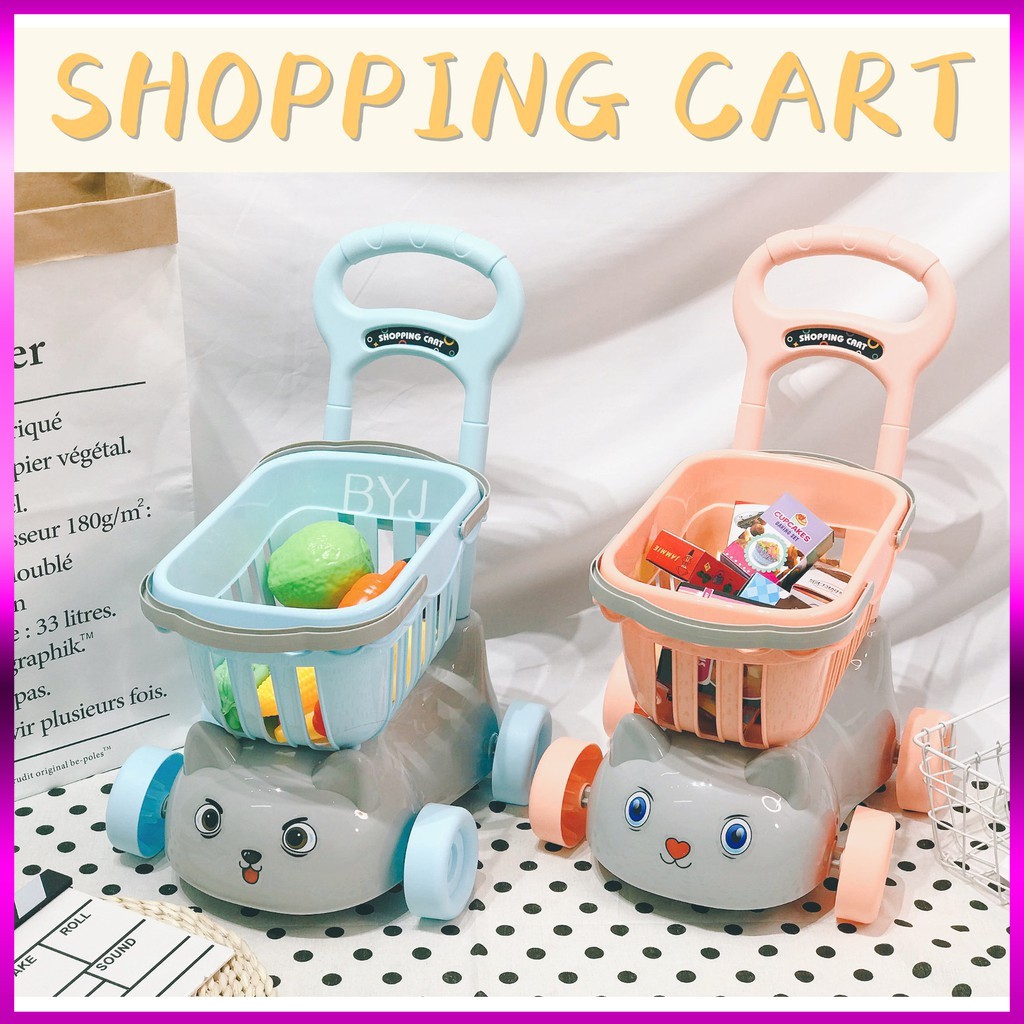 Shopping CART Toy Set With 23 Types Of Baby Food Accessories _ Socs