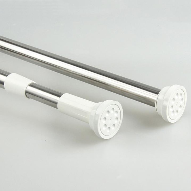 Stainless Steel Shower Curtain Rods Telescopic Rod to Avoid Punching