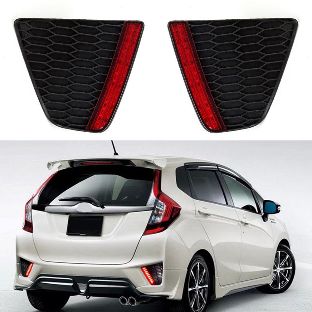 LED Lens Rear Bumper Brake Light Park Reflector Lamp For Honda JAZZ FIT
