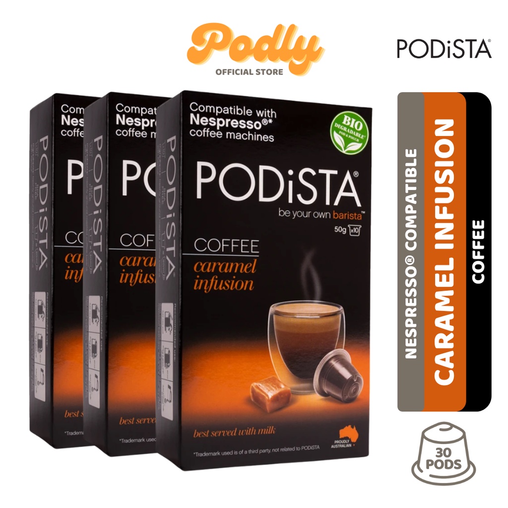 [Bundle of 3] PODiSTA Caramel Infused Coffee Australian Nespresso