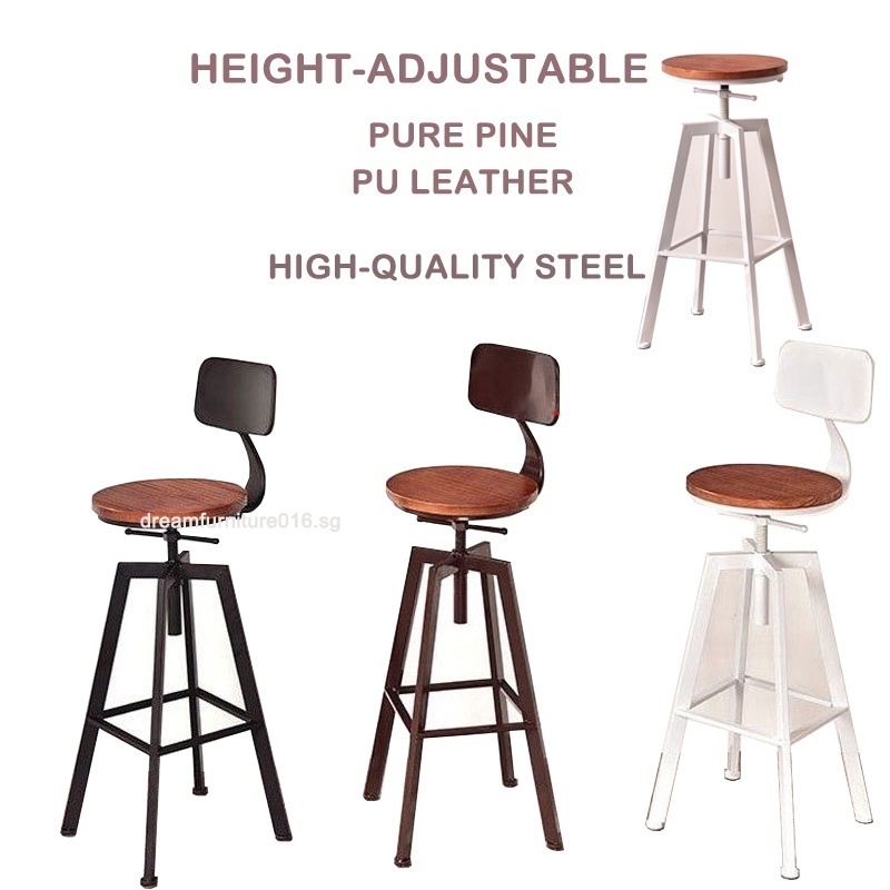 CONSIDER Round Stool American Dining Chair High Bar Stool Bar Stool