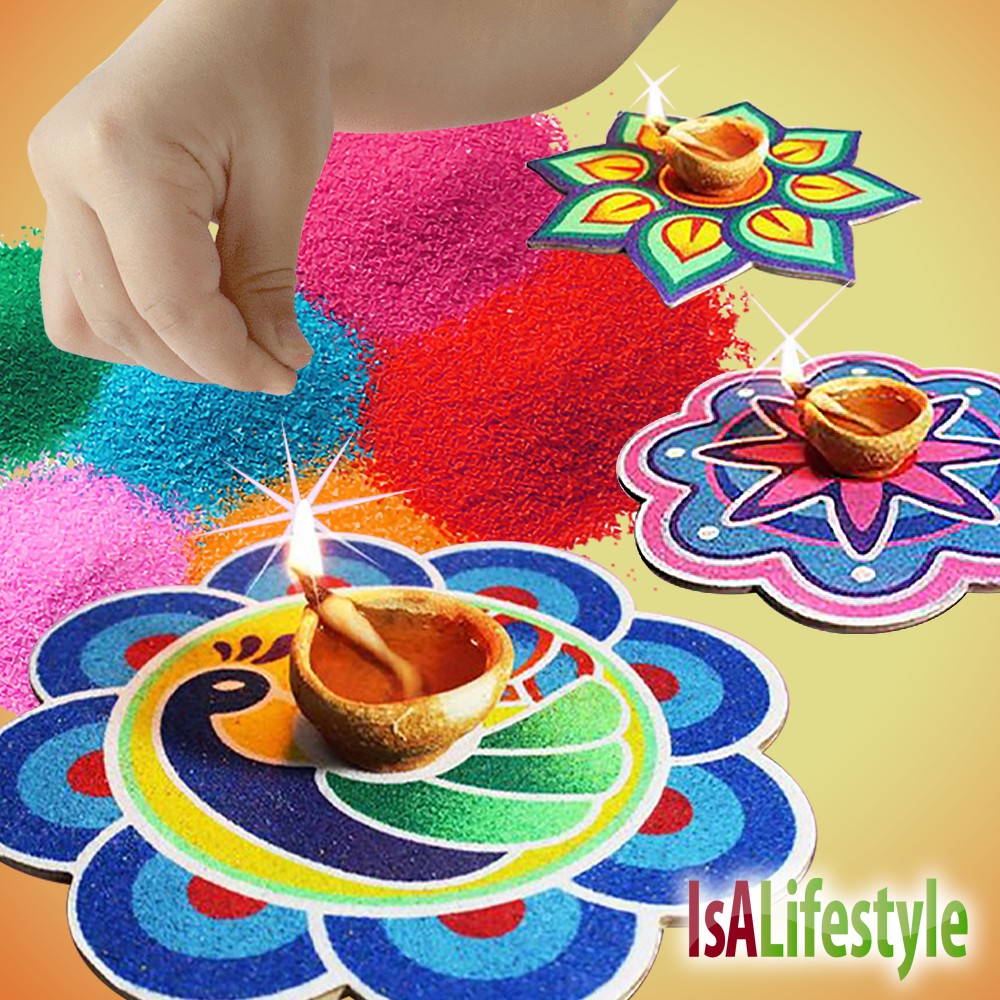 IsALifestyle Rangoli Board Sand Art Set Kid Play Craft Christmas Gift
