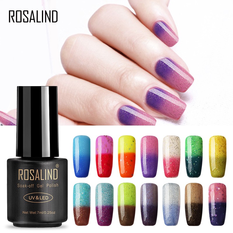 ROSALIND 7ML Temperature Changing Color Soak Off UV LED Lamp Gel Nail