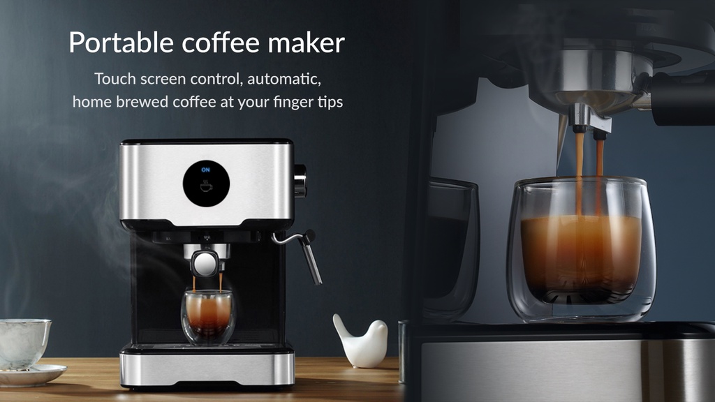 Airbot Espresso Coffee Maker Machine CM7000 With Steam Milk Froth