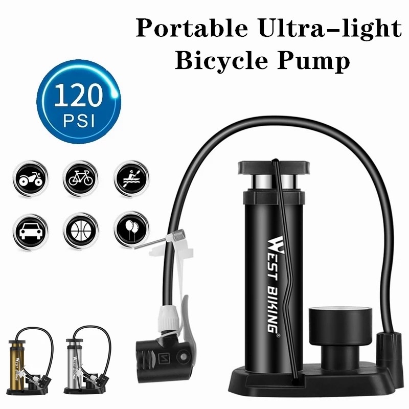 [SG] High Pressure Bicycle Foot Pump Foot Pedal Portable Inflator MTB