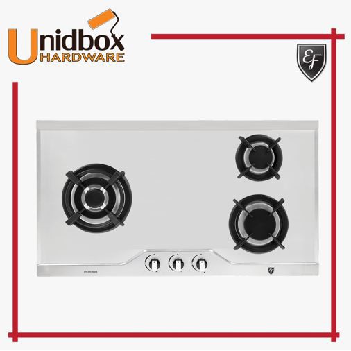 EF EFH 3970 TN VSB 86CM Stainless Steel Gas Hob/EF/3 Burners/Kitchen