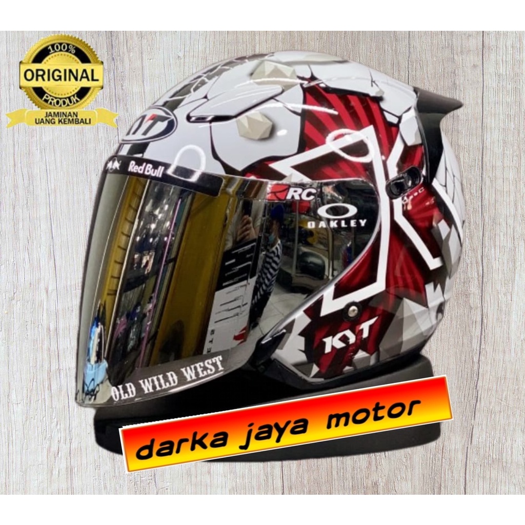 Kyt DJ MAXI Helmet 3rd MOTIF ASPHALT Gray RED MAROON Kyt DJ MAXI