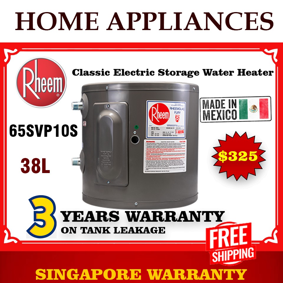 Rheem Water Heater 65SVP10S 38L ELECTRIC STORAGE WATER HEATER 38L