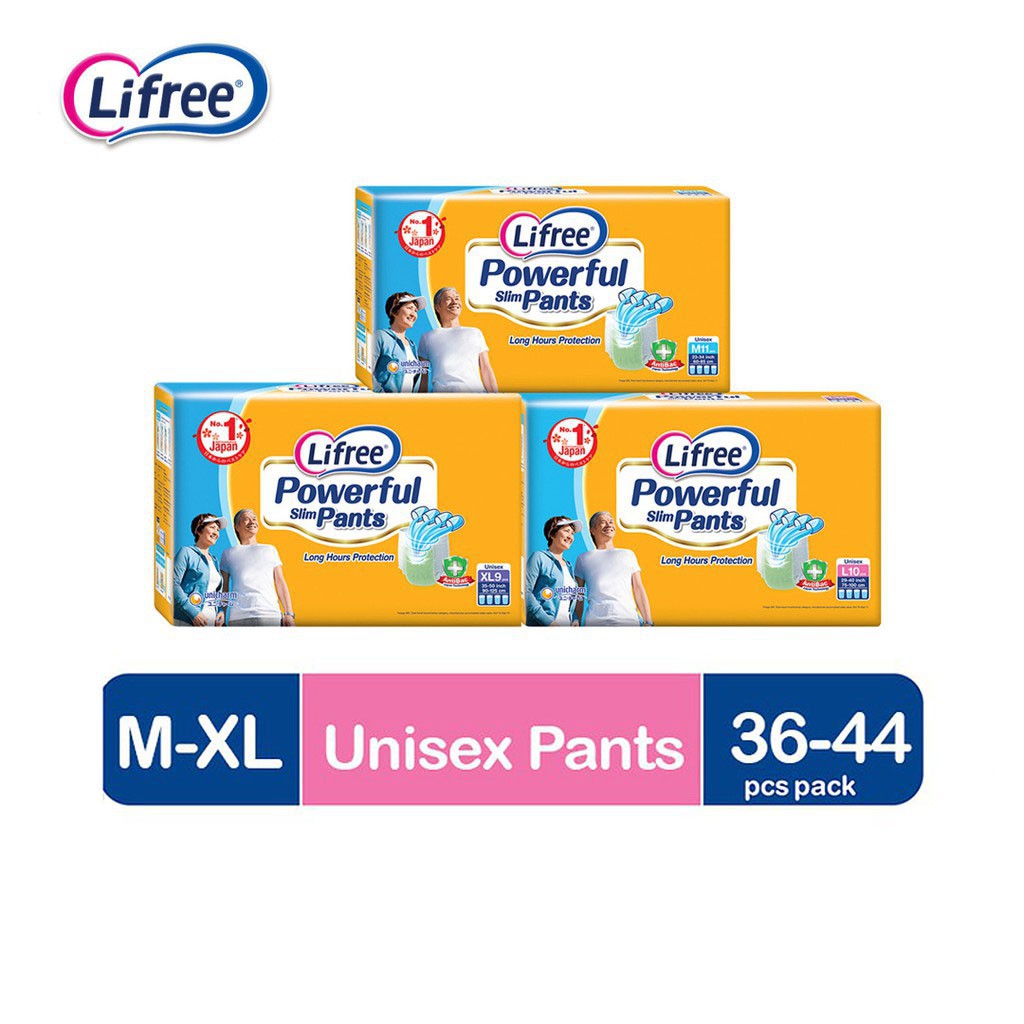 [Bundle of 4] Lifree Japan Adult Diapers Carton Powerful Slim Pants