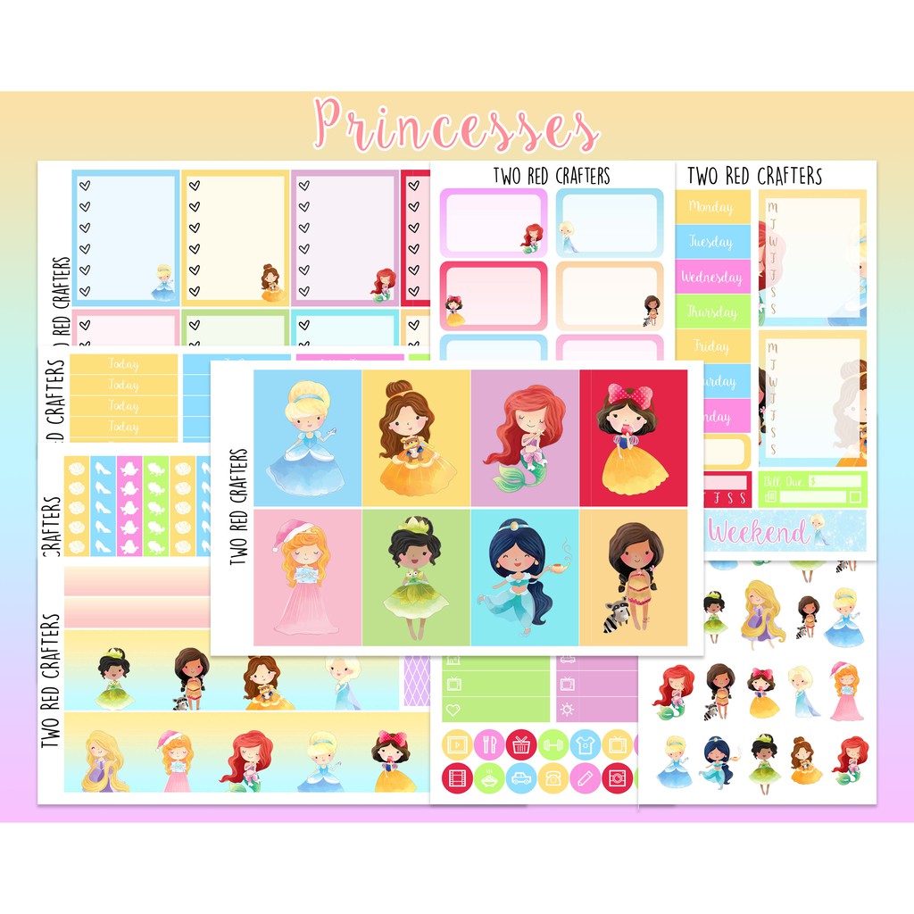 Disney Princesses Planner Sticker Kit Shopee Singapore