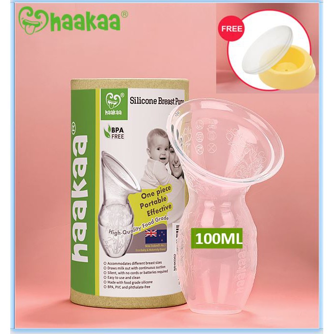 [Free Lid + Base] Haakaa Silicon Breast Milk Pump 100ml / Manual Breast