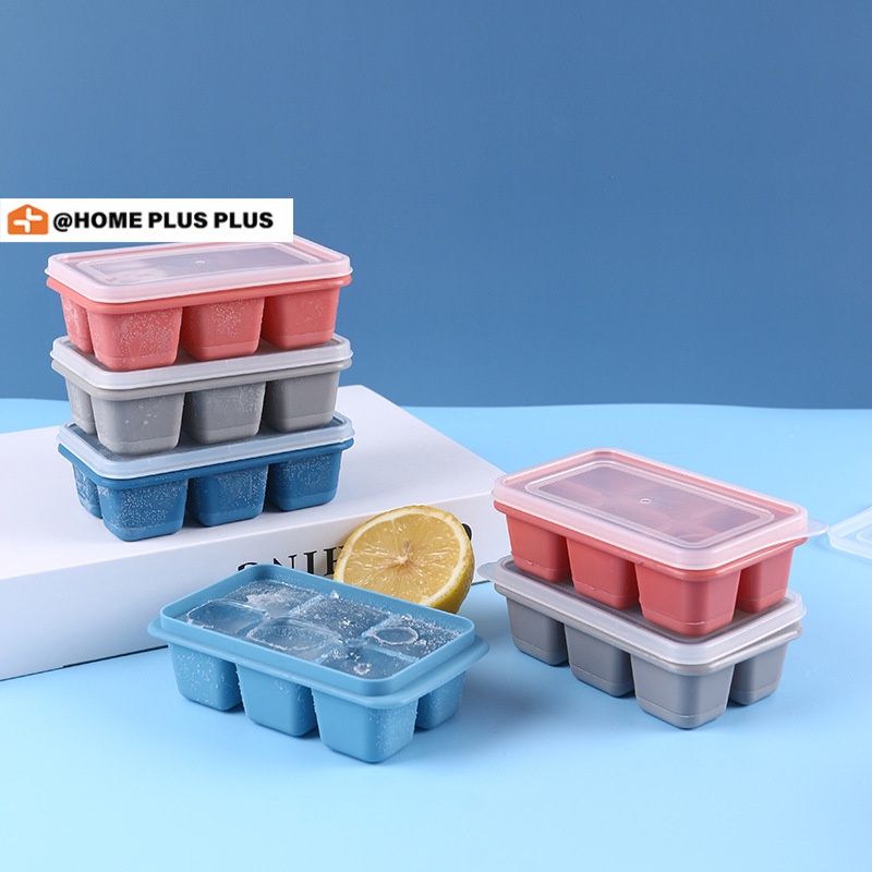 Homeplus Homemade 6Grids Silicone DIY Ice Tray Quick Freezer Household