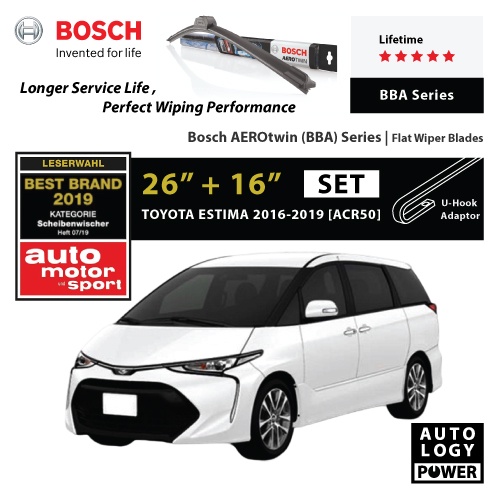 Bosch Wiper for Toyota Estima 20162019 [ACR50/ACR55] 26" + 16" SET