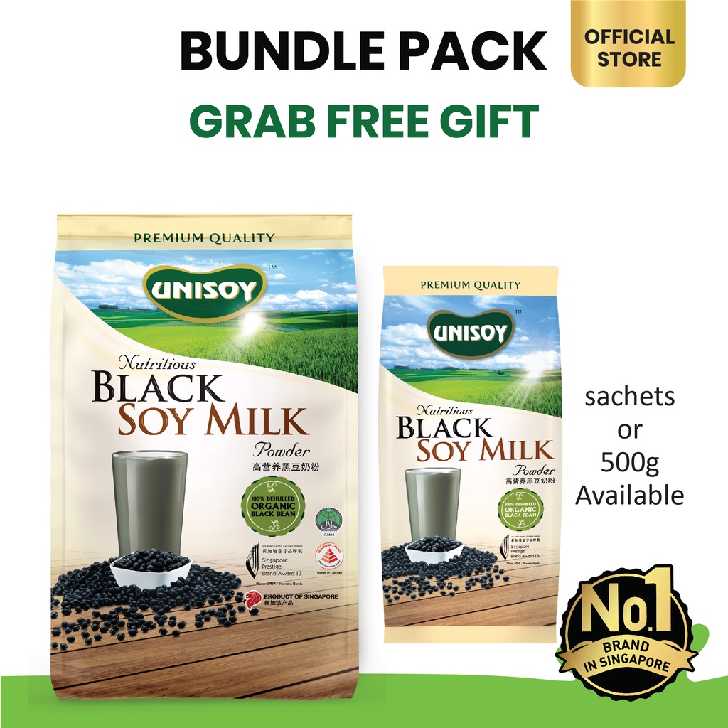 [Bundle 2] UNISOY Black Soy Milk Powder 30g x 12 sachet Shopee Singapore