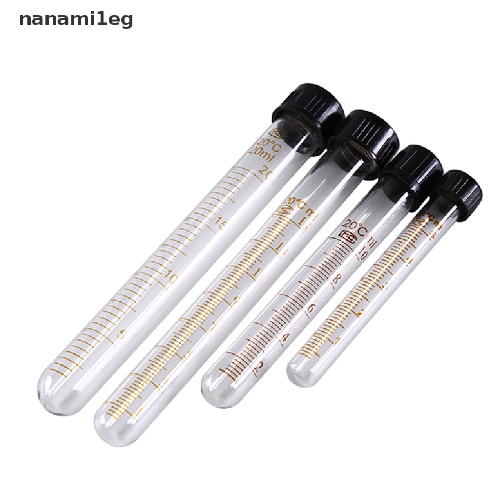 New Screw top tube graduated glass test tubes screw caps with silicone