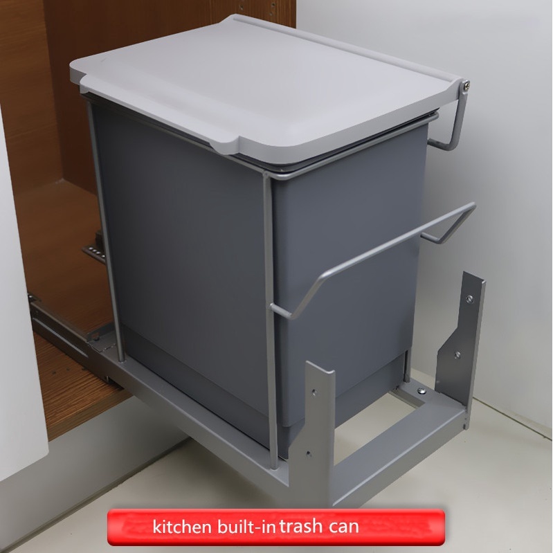Builtin Kitchen Trash Can Waste Bin Hide Style Pull Out Dustbin Modern