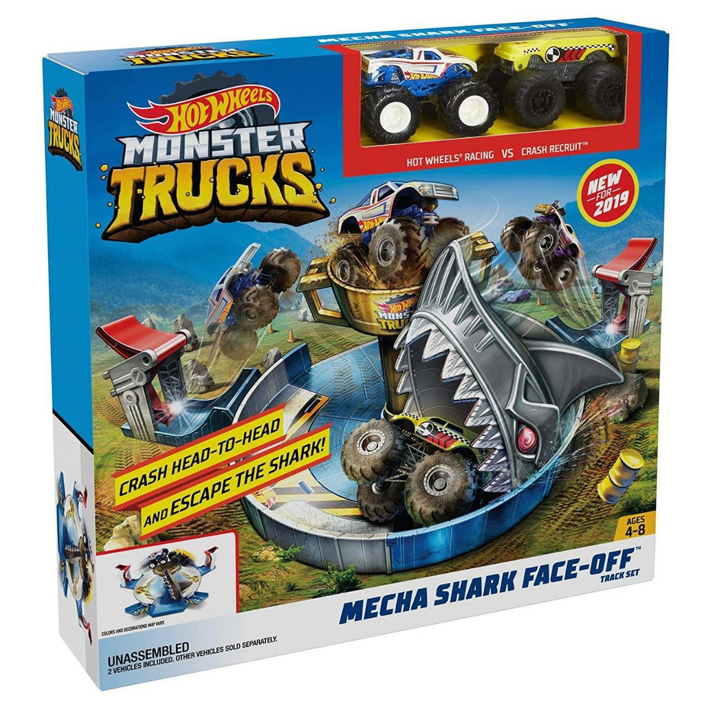 Hot WHEELS Moster Trick MECHA SHARK FACE OFF SET Shopee Singapore